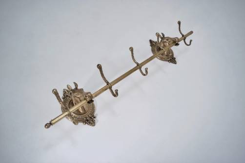 Coat rack brass horses Maison Charles, 1950`s ca, French  